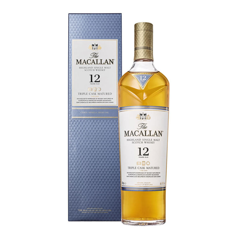 WHISKY THE MACALLAN- 12 YEARS OLD- 70CL TRIPLE CASK MATURED - FINE OAK-ASTUCC